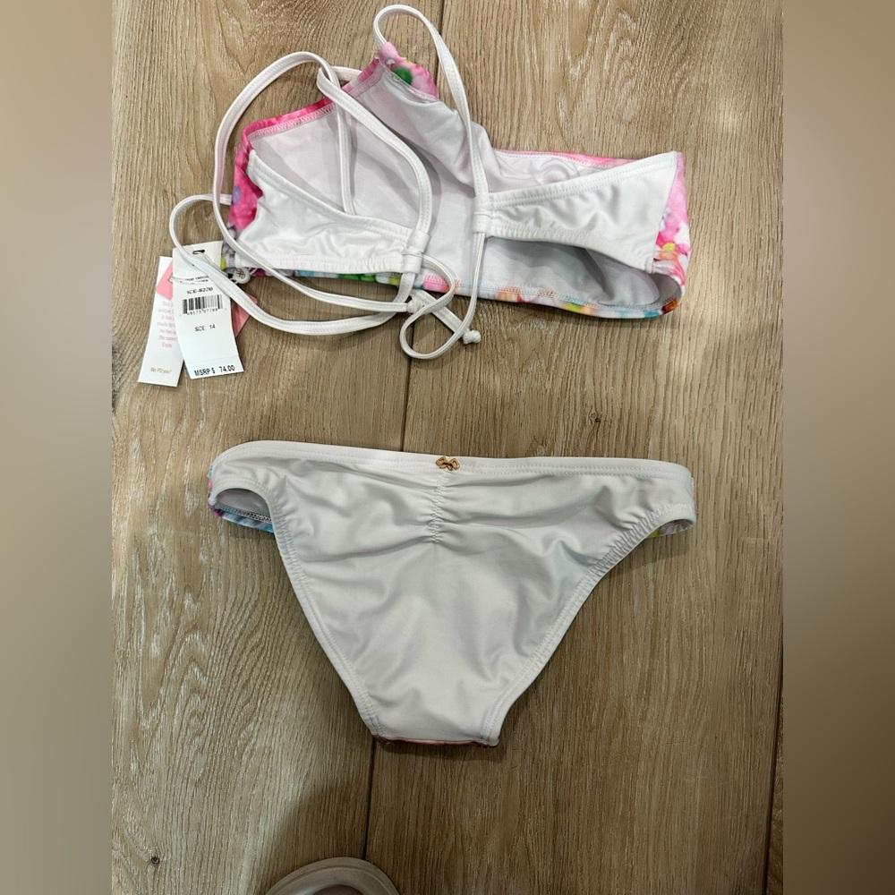 🆕 2pc PILYQ Girls' Embellished 2-Piece Ice Cream Swimsuit - Picture 8 of 8